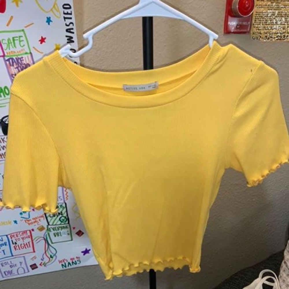 Yellow crop top